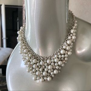 Pearl & Crystal Bib Necklace.